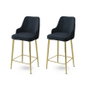 Hanah Home Juego de 2 Taburetes de Bar Enox, Anthracite y Dorado, Metal, 45x105x43 cm